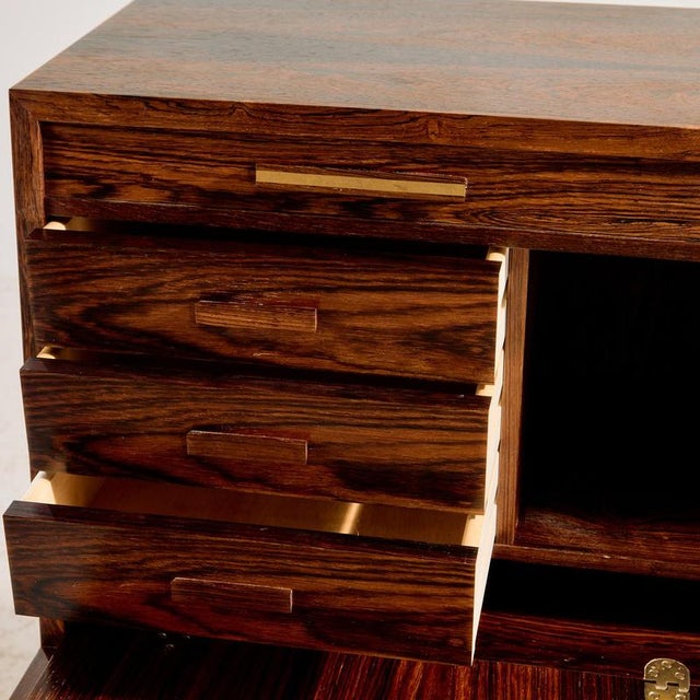 Wood Rosewood Bureau Desk by Gunnar Falsig, 1960s For Sale - Image 7 of 18