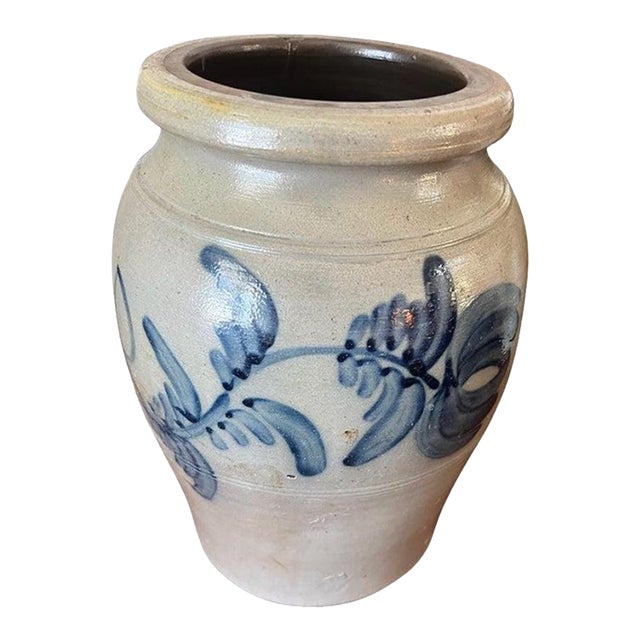 19thc Old Oval Crock /Vase For Sale