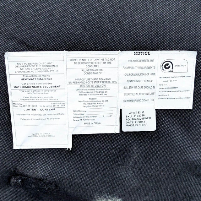 West Elm Elton Tufted Light Blue Lounge Chair With Dark Wood Legs For Sale - Image 9 of 9