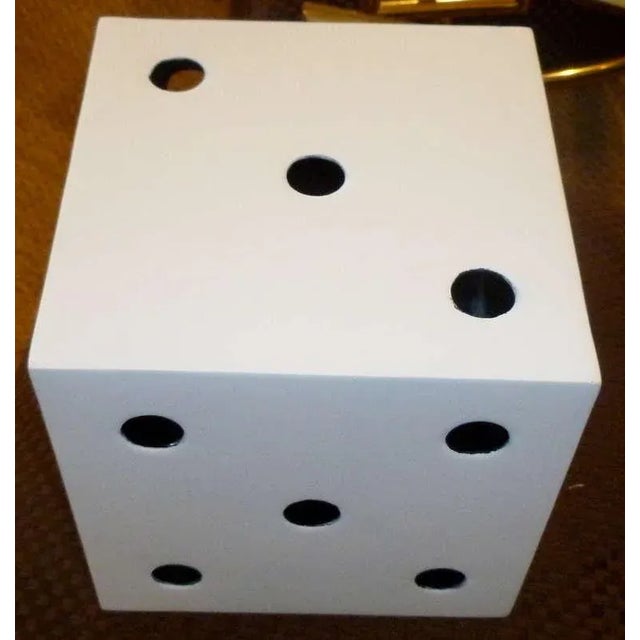 Metal Vintage Monumental Belgium Metal Black & White Sculptural Dice Cube Sculpture, 1940's For Sale - Image 7 of 9