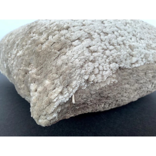 Oyster Gray Custom-Made Silk & Cashmere Pillow For Sale - Image 8 of 9