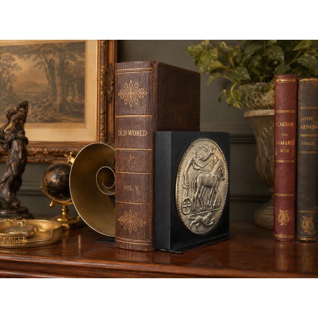 Bring a touch of classical Art Deco elegance to a bookshelf or desktop with this vintage single bookend featuring a...