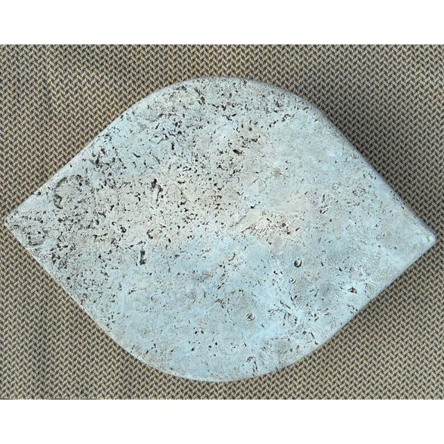 Vintage 1980s Postmodern Biomorphic Gray Fossiliferous Limestone Coffee Table For Sale - Image 4 of 7
