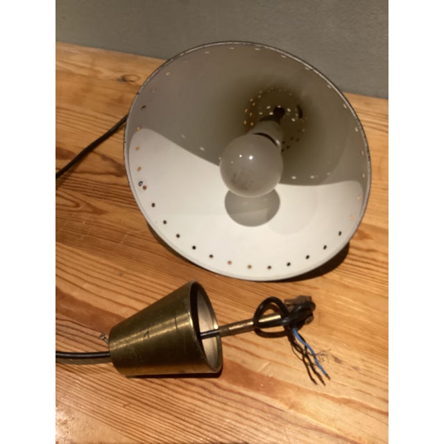 Gold Brass Pedant Lamp For Sale - Image 4 of 7