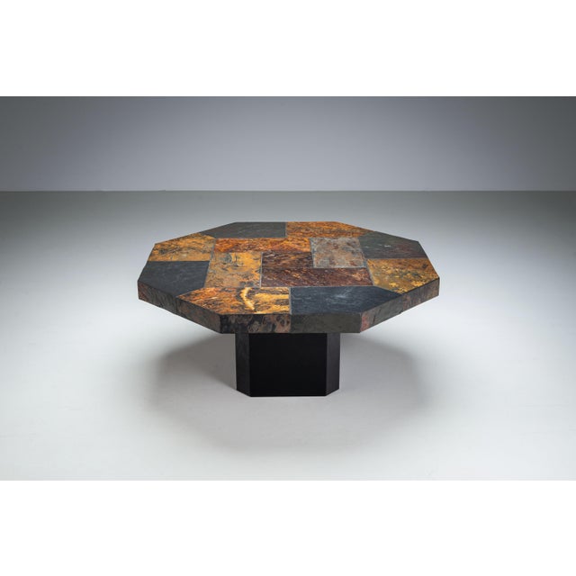 This striking vintage coffee table from the 1980s captures the bold, expressive design language of the era. Crafted in...