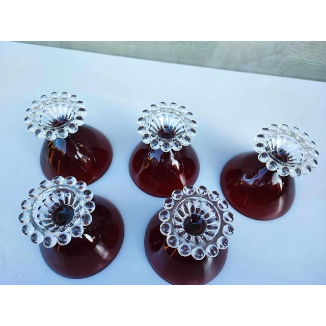 Vintage Empoli Ruby ​​Cups, 1970s, Set of 6 For Sale - Image 3 of 8