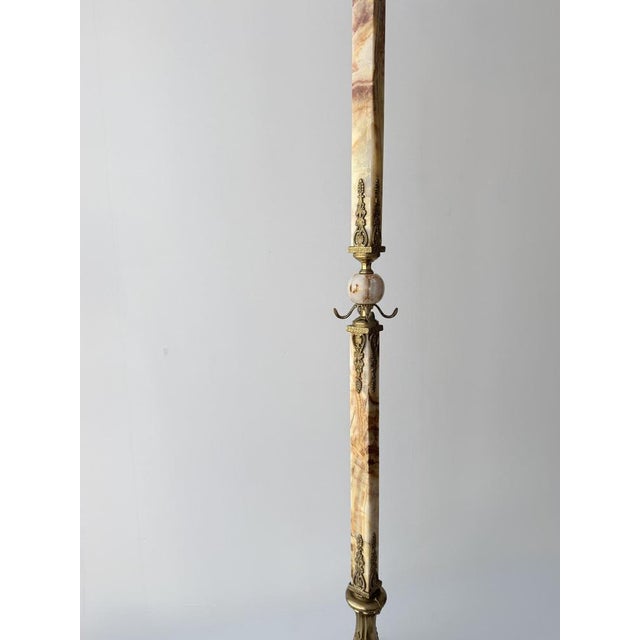 Vintage Italian Brass and Onyx Hall Tree Coat Rack with Rotating Crown and Female Faces, 1960s For Sale - Image 15 of 18