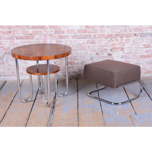 Bauhaus Stool in Chrome and Steel by Robert Slezák, Czech, 1930s For Sale - Image 9 of 10