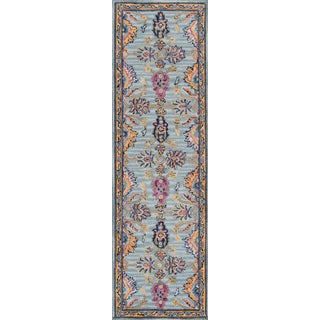Ibiza Blue Hand Tufted Area Rug 2'3" X 7'10" Runner For Sale