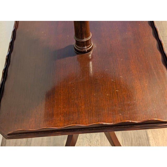 Brown Vintage 1940s-1950s Mersman Mahogany 2-Tier Dumbwaiter Table or Butler Table For Sale - Image 8 of 13