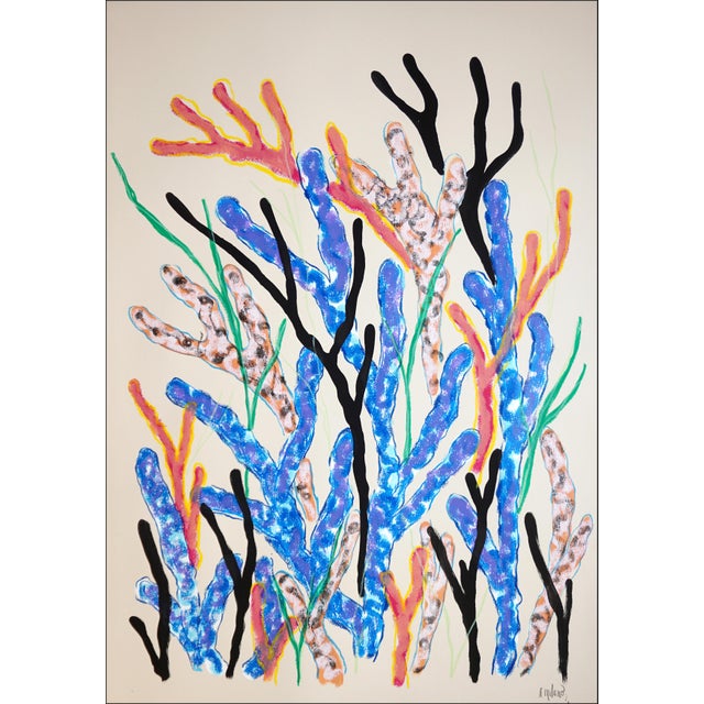 2020s 2026, Illustration Botanics, Coral Reef Duo, Modern Seascape Painting on Watercolor Paper For Sale - Image 5 of 10