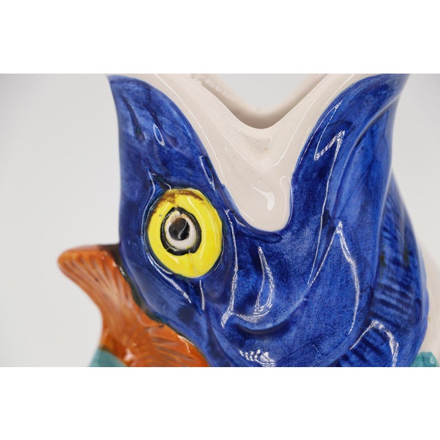 Antique Portuguese Palissy Ware Set of Two Gurgle Jugs, Pitcher, Earthenware For Sale - Image 9 of 18