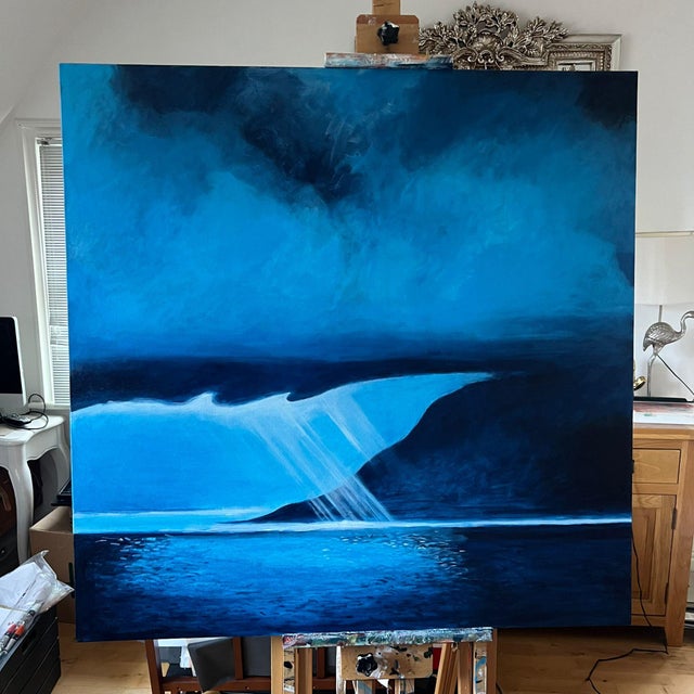 Blue Thunder - Original Acrylic on Canvas For Sale - Image 10 of 11