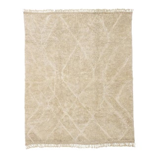 Oversize Asymmetrical Diamond Hand-Knotted Wool Rug | 12'9" X 10'5" | One of a Kind For Sale