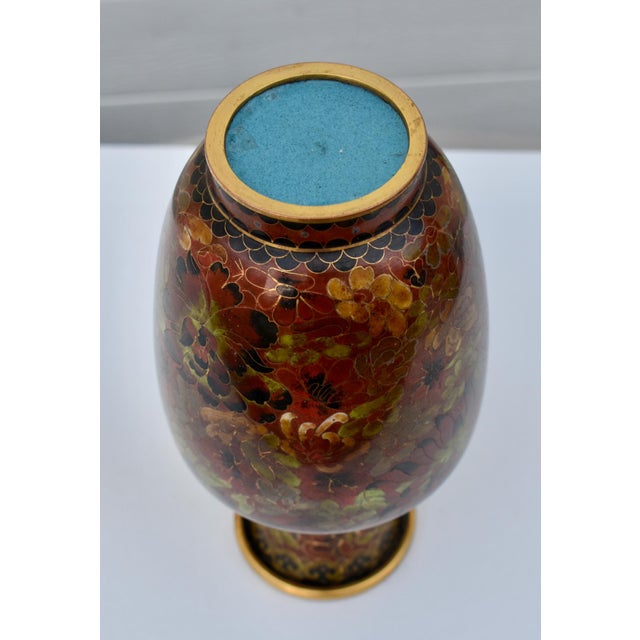 Vtg. Vintage Chinese Cloisonne Enamel Vase For Sale - Image 13 of 13