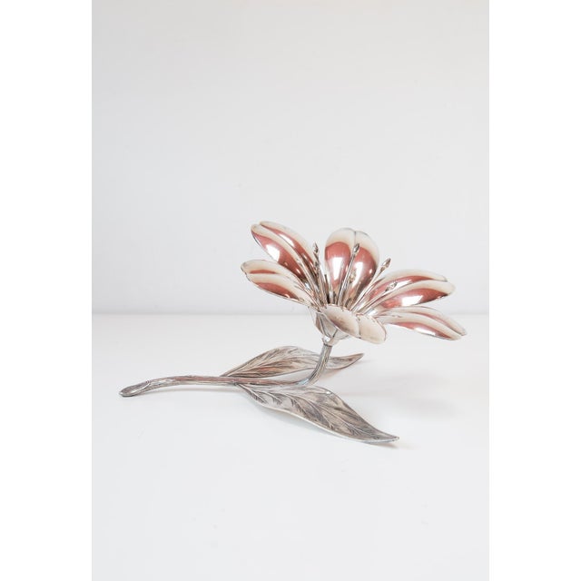 Vintage Spanish Meneses Metal Flower Ashtrays Petals, 1960 For Sale - Image 4 of 8