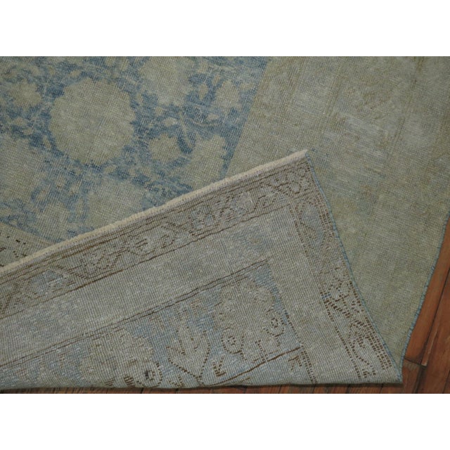 Vintage Zabihi Collection Light Blue East Turkestan Rug For Sale - Image 4 of 9