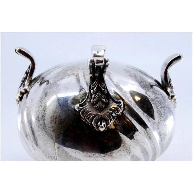 Spiral Silver Pot with Support Feet and Applications For Sale - Image 6 of 10