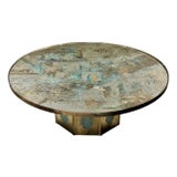 Philip and Kelvin LaVerne “Chan” Coffee Table, Acid Etched Brass, 1960s For Sale
