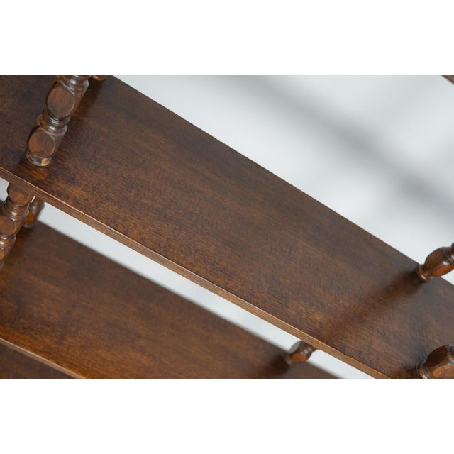 Wood Mid-Century French Oak Bobbin Shelving Unit For Sale - Image 7 of 18
