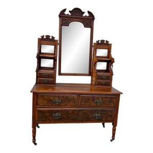 Antique Victorian Burl Dresser