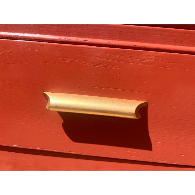 1950’s Bachelors Chests/ Tall Nightstands Lacquered in Farrow & Ball “Bamboozle” - A Pair. For Sale - Image 9 of 11