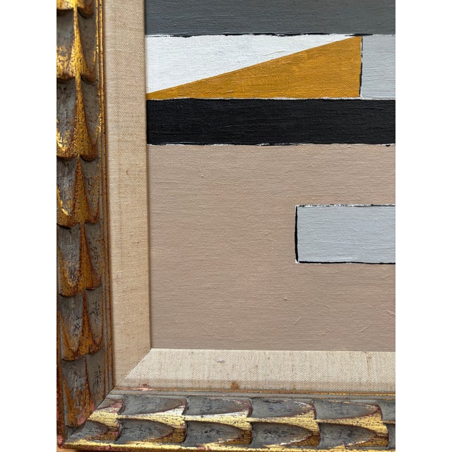 Vintage Mid-Century Modern Abstract Geometric, Hard Edge. Painting For Sale - Image 9 of 10