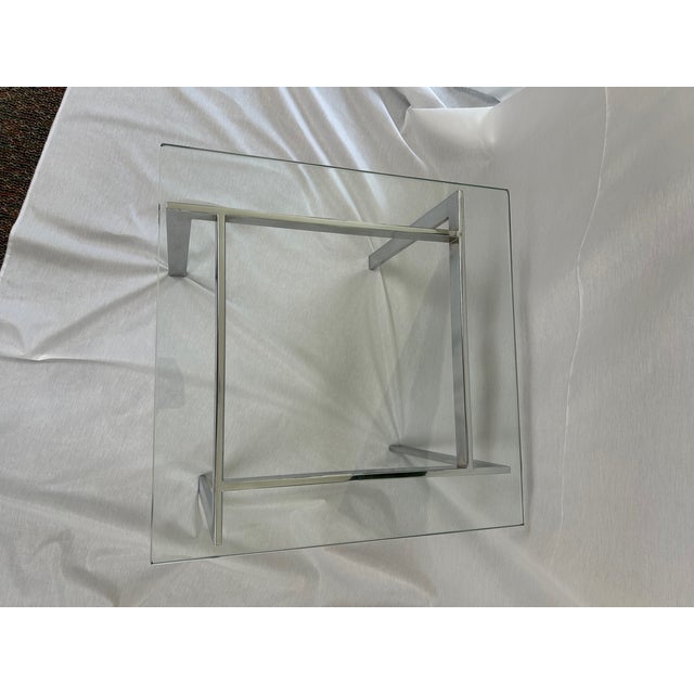 1960s Mid-Century Modern Chrome & Glass Table For Sale - Image 9 of 11