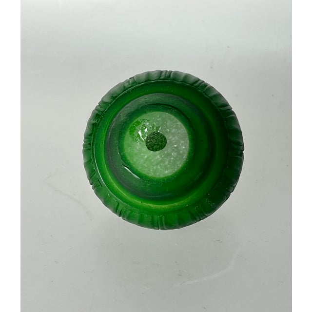 Early 20th Century Carved Green & White Cameo Peking Glass Ginger Jar For Sale - Image 13 of 13