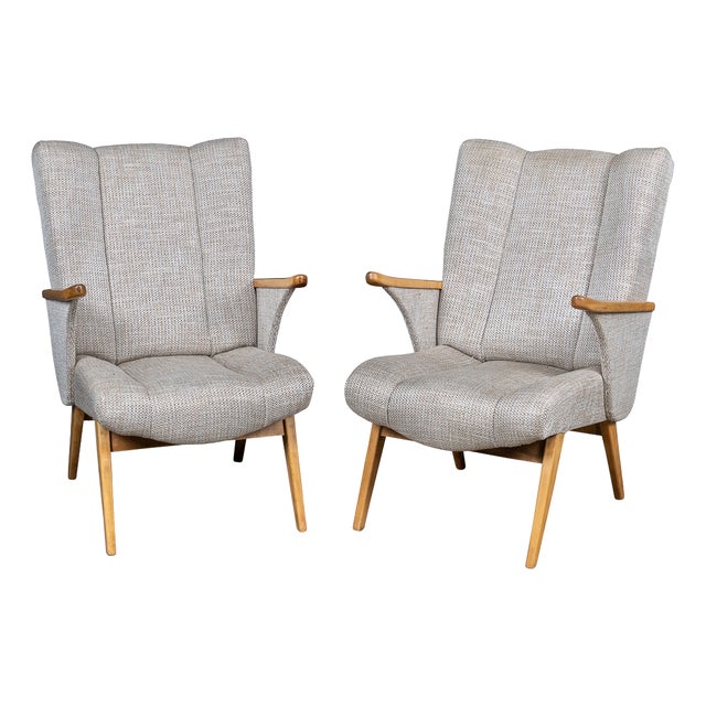 Set of Vintage German Winged Armchairs by Gelenka, 1950 For Sale