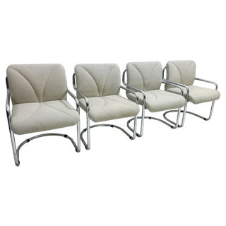 Tubular Armchairs by Guido Faleschini, Italy, 1970s, Set of 4 For Sale