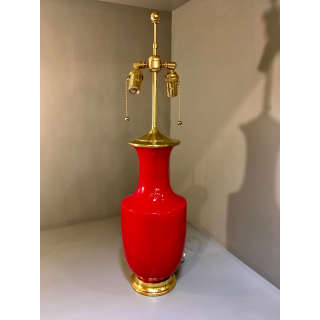 Christopher Spitzmiller Ming Red Lamp For Sale - Image 5 of 5