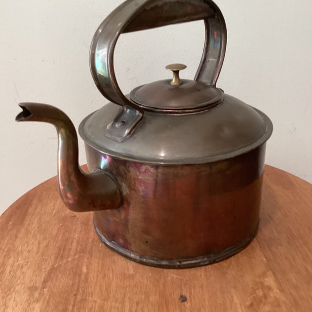 Rare Early 19th Century Collectible Hand-Hammered English Copper & Brass Tea Kettel For Sale - Image 12 of 12