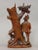 1910 Hunter and Staghound Carved Wood Thermometer Stand For Sale - Image 6 of 8