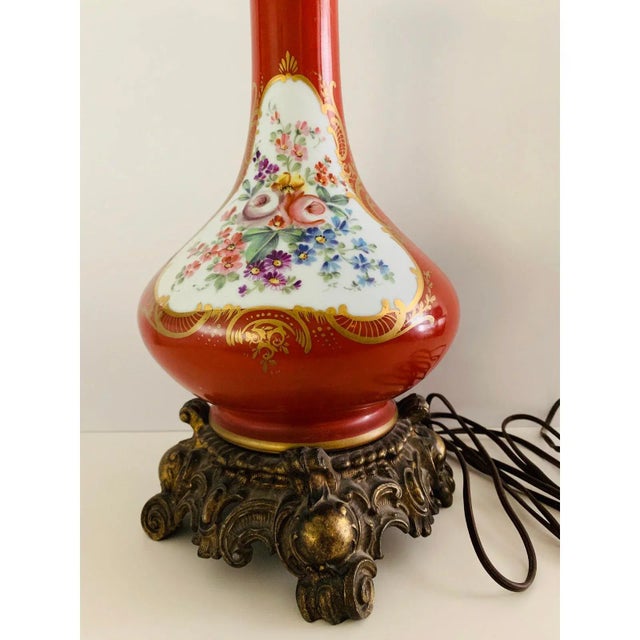 Antique Table Lamp Porcelain Bronze Chinoiserie For Sale - Image 11 of 12