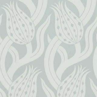 Zoffany Persian Tulip Wallpaper in Quartz Grey For Sale