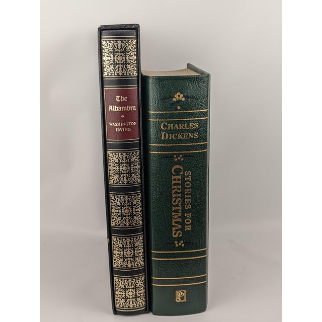 Decorative Gilt Classic Books – Heritage Press Alhambra & Green Dickens, Set of 2 For Sale - Image 9 of 17