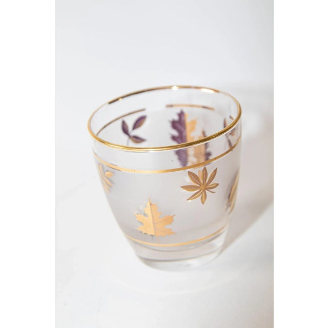 Libbey Glass Co. Vintage Libbey Frosted & Golden Foliage Cocktail Glasses, Set of 6 For Sale - Image 4 of 12