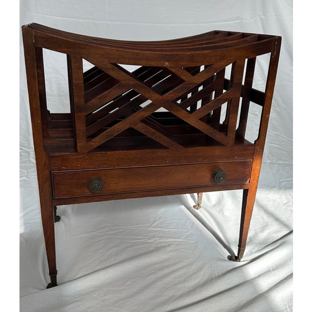 1920s 1920s W. & J. Sloane Master Craftsmen Mahogany Canterbury Magazine Rack For Sale - Image 5 of 11