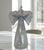 21 In. Tall Art Glass Clear Fluted Confetti Blue Speckled Flower Shaped Vase For Sale - Image 15 of 17