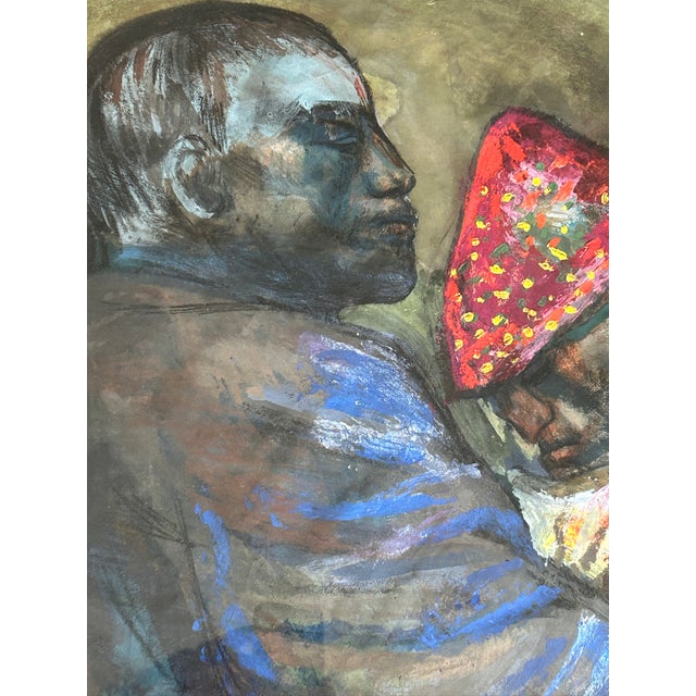 1950s Josef Presser New York Expressionism Signed Painting Figures For Sale - Image 5 of 9