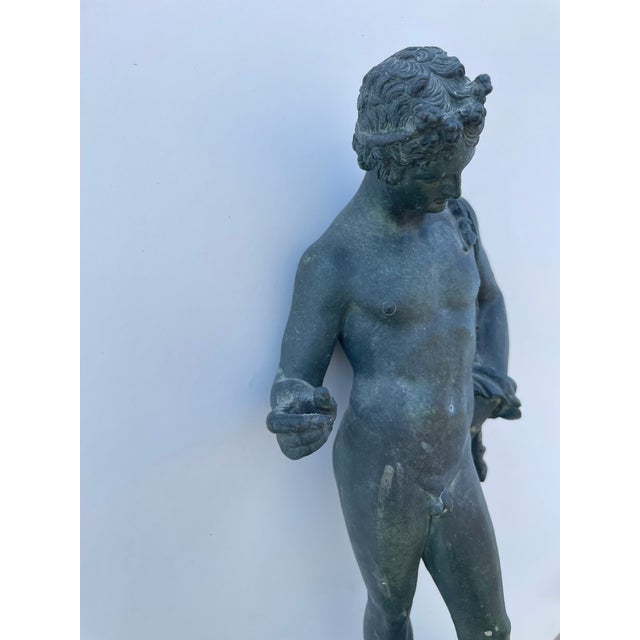 Grand Tour Solid Bronze “Narcissus” After the Antique – Early 20th Century Classical Figure For Sale In Miami - Image 6 of 15
