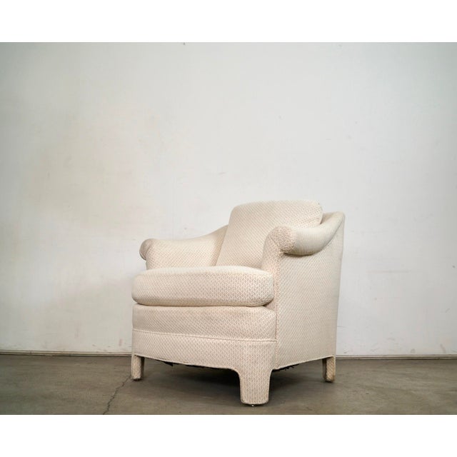 A. Rudin 1970’s Hollywood Regency Parsons Fully Upholstered Lounge Chair For Sale - Image 4 of 12