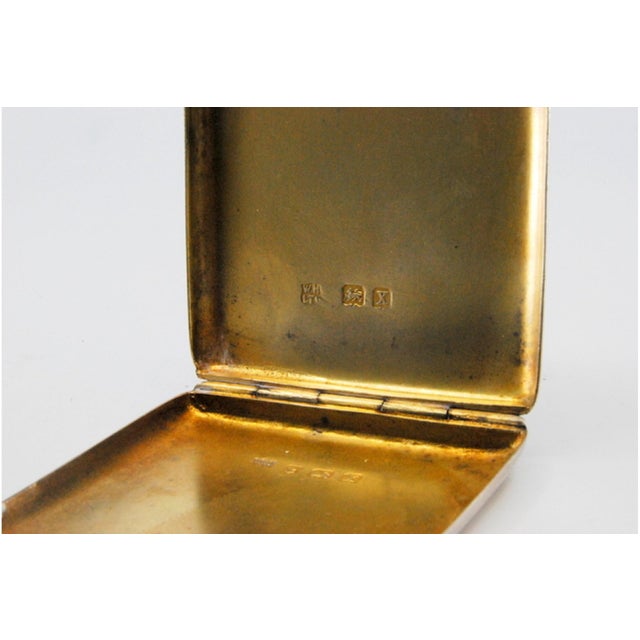 Metal Plain Silver Matchbook with Gold Interior and Hinged Lid For Sale - Image 7 of 11