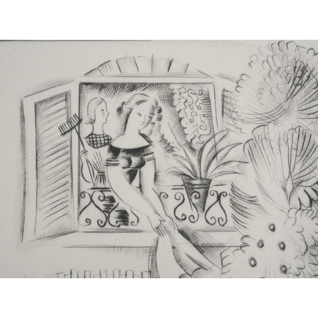 Mily Possoz, Young Girls with Provisions, Original Signed Engraving For Sale - Image 6 of 10