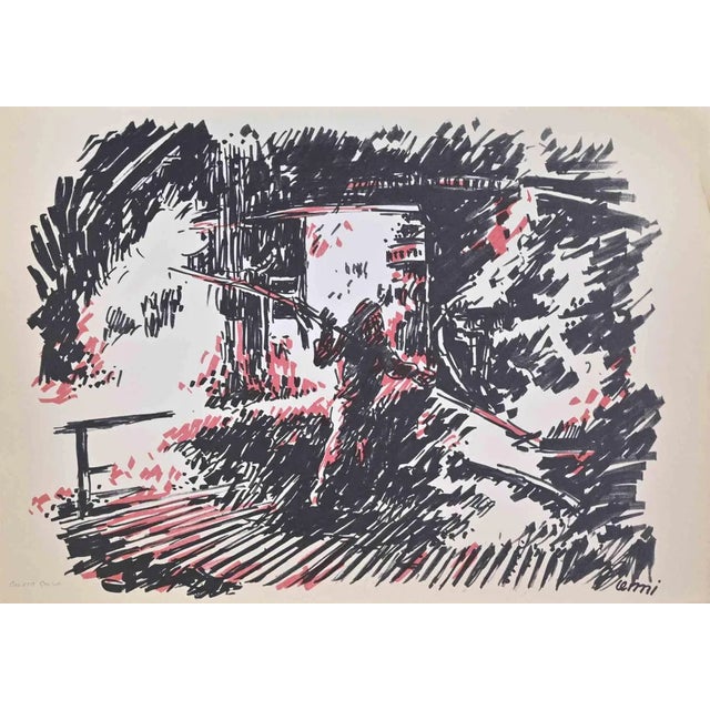 Renato Cenni, Cast Iron, Lithograph, 1970s For Sale