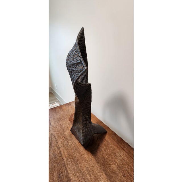 Brown Monumental 27" Mid-Century Brutalist Steel Sculpture by Enrique Miralda For Sale - Image 8 of 15