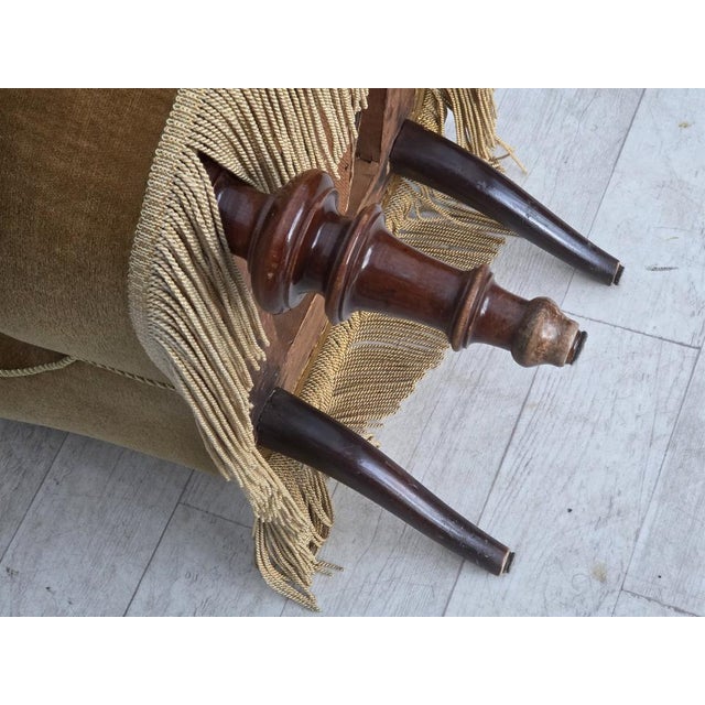 Danish Armchair in Velour with Ash Legs, 1950s For Sale - Image 14 of 18