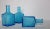 Vintage C.1960's Mid-Century Cerulean Blue Textured Bottles -Set of 3 For Sale In West Palm - Image 6 of 11