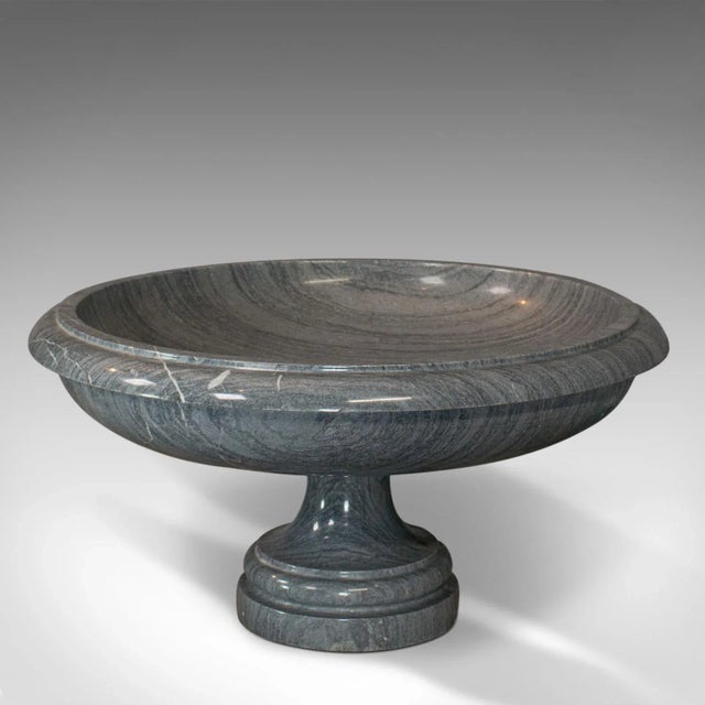 2010s C. 1950 Platinum Striata Marble Fruit Bowl with Pedestal Base For Sale - Image 5 of 13